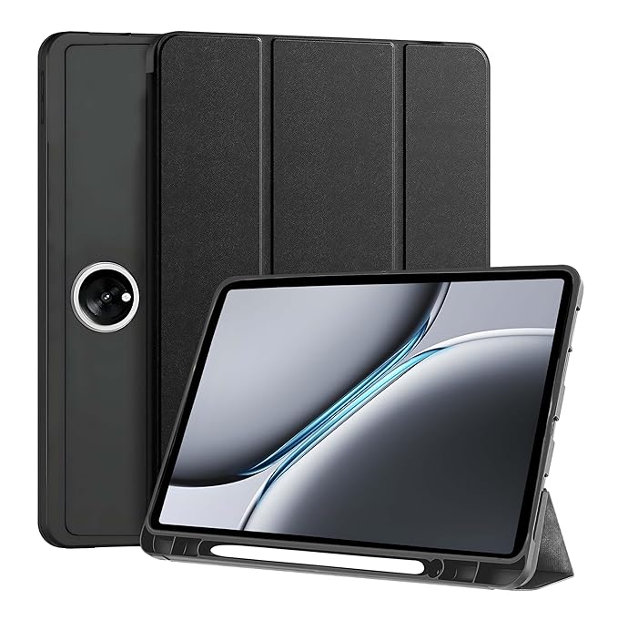 ProElite Smart Case for OnePlus Pad 2 12.1 inch, Auto Sleep/Wake Cover with Pen Holder [Soft Flexible Case] Recoil Series - Black