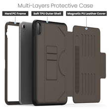 Load image into Gallery viewer, ProElite Cover Case for Apple iPad (A16) 11th/10th Gen (2025/2022) Case, Smart Magnetic Shockproof Protective Case with 5 Stable Stands with Pencil Holder for Apple iPad 11th/10th Gen, Brown
