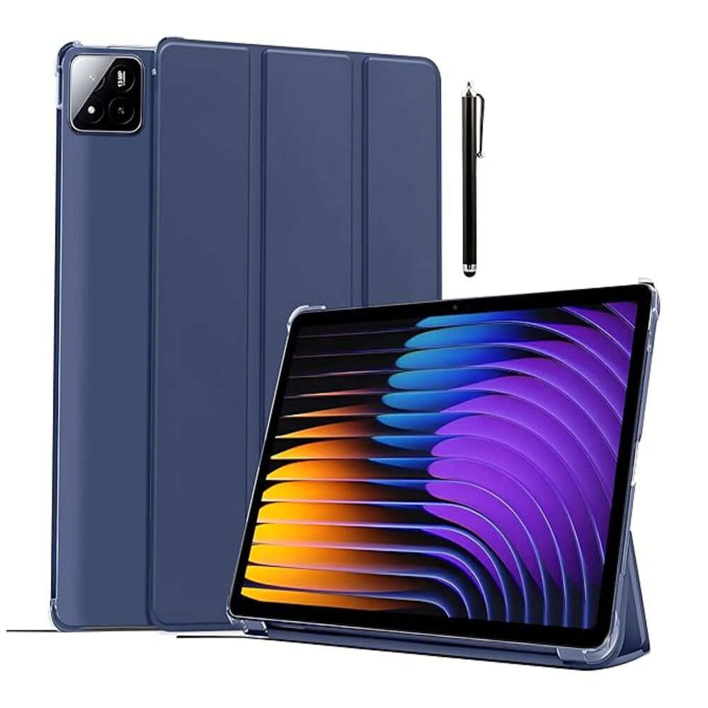 ProElite Cover for Xiaomi Mi Pad 7/7 Pro 11.2 inch Case Cover, Flip Case Cover with Transparent Back & Stylus Pen [Auto Sleep Wake Support], Dark Blue