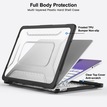 Load image into Gallery viewer, ProElite Transparent Case for MacBook Neo 13 inch 2026 Model Touch ID, Heavy Duty Honeycomb Hard Shell with Slim TPU Bumper and Fold Kickstand, Black

