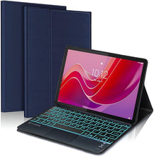 Load image into Gallery viewer, {Refurbished} ProElite TouchPad Keyboard case for Lenovo Tab M11 11 inch, Magnetic Detachable Wireless Bluetooth TouchPad Keyboard Built-in 7-Colors Backlit, Dark Blue
