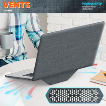 Load image into Gallery viewer, ProElite Case for MacBook Air 15 Case 2023 2024 2025 Release M4 M3 A3114 M2 A2941 with Touch ID, Fabric Material Hard Shell with Slim TPU Bumper and Fold Kickstand, Grey
