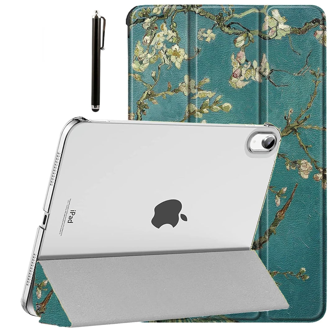 ProElite Cover for Apple iPad (A16) 11th/10th Generation (2025/2022) Cover Case, Transparent Smart case for iPad 11th/10th Gen 2025/2022 (Supports Auto Sleep Wake) with Stylus Pen, Flowers