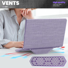 Load image into Gallery viewer, ProElite Case for MacBook Air 13.6 inch Case 2022 2023 2024 2025 Release M4/M3 A3113 M2 A2681 with Touch ID, Fabric Material Hard Shell with Slim TPU Bumper and Fold Kickstand, Purple
