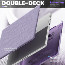 Load image into Gallery viewer, ProElite Case for MacBook Pro 14 inch Case 2024 2023 2022 2021 Release M3 A2918 A2992 M2 A2779 M1 A2442 Pro Max , Fabric Material Hard Shell with Slim TPU Bumper and Fold Kickstand, Purple
