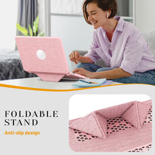 Load image into Gallery viewer, ProElite Case for MacBook Neo 13 inch 2026, Fabric Material Hard Shell with Slim TPU Bumper and Fold Kickstand, Pink

