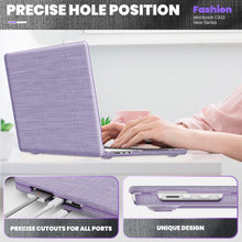 Load image into Gallery viewer, ProElite Case for MacBook Air 15 Case 2023 2024 2025 Release M4 M3 A3114 M2 A2941 with Touch ID, Fabric Material Hard Shell with Slim TPU Bumper and Fold Kickstand, Purple
