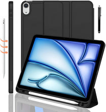 Load image into Gallery viewer, ProElite case for iPad Air 11 inch M3/M2 2025/2024, iPad Air 5th/4th Gen Case 10.9 Inch, Smart Flip Case Cover for Apple iPad Air with Pencil Holder [Auto Sleep/Wake] with Stylus Pen - Black
