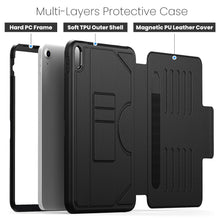 Load image into Gallery viewer, ProElite Cover Case for iPad (A16) 11th/10th Generation (2025/2022) Case, Smart Magnetic Shockproof Protective Case with 5 Stable Stands with Pencil Holder for Apple iPad 11th/10th Gen, Black
