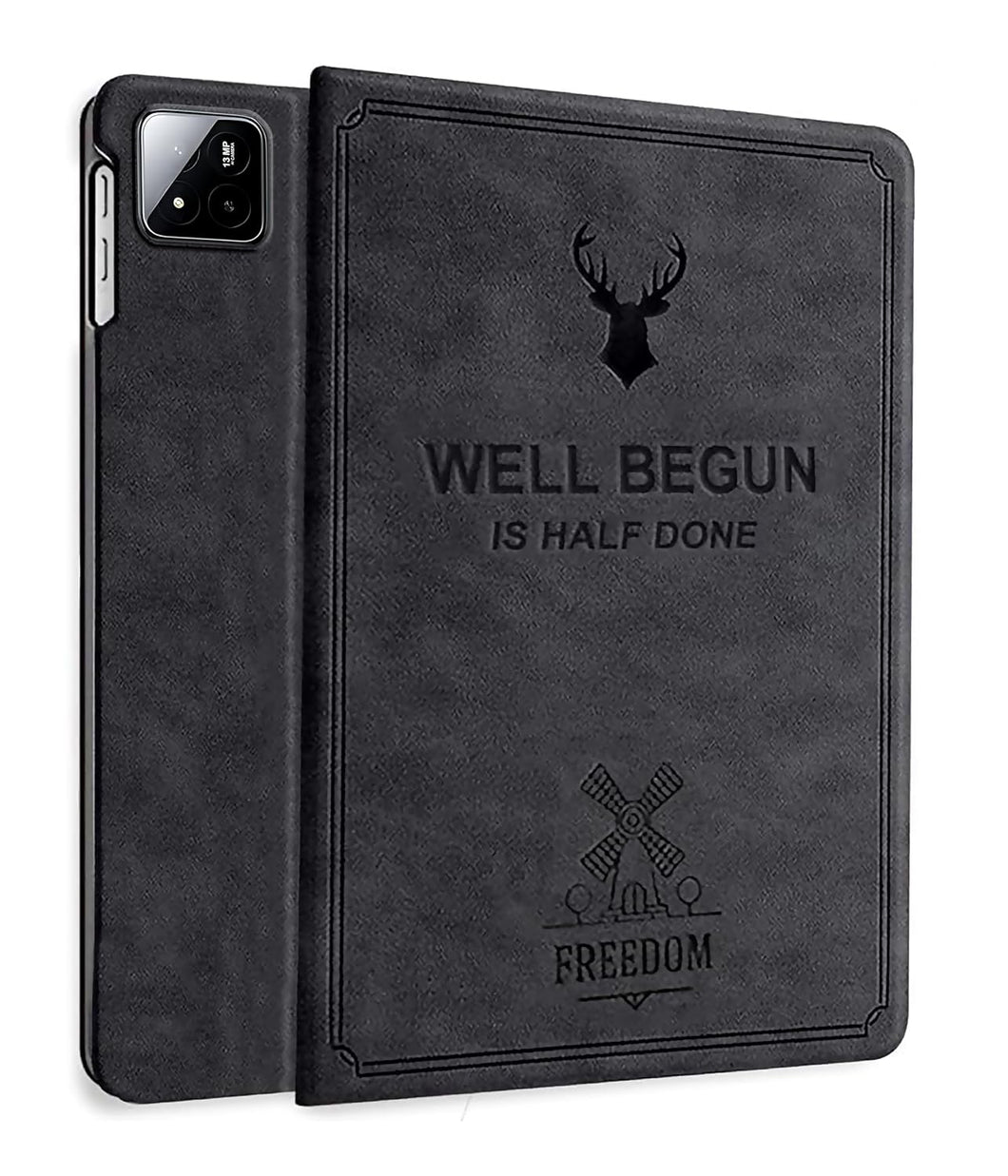ProElite Cover for Xiaomi Mi Pad 7/7 Pro 11.2 inch Cover Case, Deer Multi Angle Flip Case for Xiaomi Mi Pad 7/7 Pro 11.2 inch, Support Auto Sleep Wake, Black