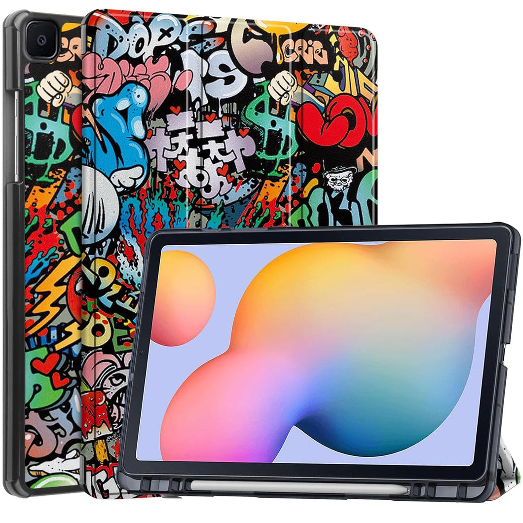 ProElite Case Cover for Galaxy Tab S6 Lite 10.4 inch Cover, Smart Flip case for Samsung Galaxy Tab S6 Lite 10.4 Inch 2024 SM-P610/P615 with S Pen Holder Supports S Pen Magnetic Attachment, Hippy