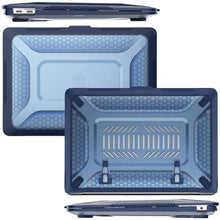 Load image into Gallery viewer, ProElite Case for MacBook Pro 13 inch Case M2 2024, 2023, 2022-2016 A2338 M1 A2251 A2289 A2159 A1989 A1708 A1706, Heavy Duty Honeycomb Hard Shell with Slim TPU Bumper and Fold Kickstand, Dark Blue
