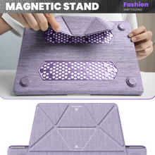 Load image into Gallery viewer, ProElite Case for MacBook Air 13.6 inch Case 2022 2023 2024 2025 Release M4/M3 A3113 M2 A2681 with Touch ID, Fabric Material Hard Shell with Slim TPU Bumper and Fold Kickstand, Purple
