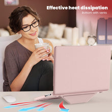 Load image into Gallery viewer, ProElite Case for MacBook Pro 14 inch 2024 2023 2022 2021 Release M3 A2918 A2992 M2 A2779 M1 A2442 Pro Max, Slim Leather Case with Foldable stand, Pink

