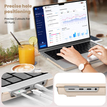 Load image into Gallery viewer, ProElite Case for MacBook Pro 14 inch 2024 2023 2022 2021 Release M3 A2918 A2992 M2 A2779 M1 A2442 Pro Max, Slim Leather Case with Foldable stand, Gold

