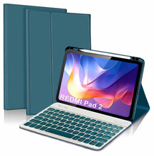 Load image into Gallery viewer, ProElite Keyboard case for Xiaomi Redmi Pad 2 11 inch, Magnetic Detachable Wireless Bluetooth Keyboard Built-in 7-Colors Backlit with Pen Holder, Dark Green
