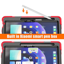 Load image into Gallery viewer, ProElite Rugged 3 Layer Armor case Cover for Xiaomi Mi Pad 6 11inch with Hand Grip and Rotating Kickstand with Shoulder Strap &amp; Pen Holder, Red
