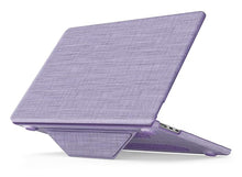 Load image into Gallery viewer, ProElite Case for MacBook Air 13.6 inch Case 2022 2023 2024 2025 Release M4/M3 A3113 M2 A2681 with Touch ID, Fabric Material Hard Shell with Slim TPU Bumper and Fold Kickstand, Purple
