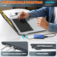 Load image into Gallery viewer, ProElite Case for MacBook Air 15 Case 2023 2024 2025 Release M4 M3 A3114 M2 A2941 with Touch ID, Fabric Material Hard Shell with Slim TPU Bumper and Fold Kickstand, Grey
