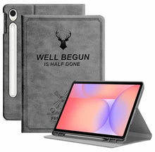 Load image into Gallery viewer, ProElite Case Cover for Samsung Galaxy Tab S10 Lite 10.9"/ Tab S9 FE 10.9 inch/Tab S10 FE/Tab S9 11" Case, Deer Flip case Cover with S Pen Holder, Grey
