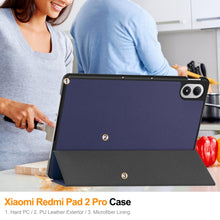 Load image into Gallery viewer, ProElite Case Cover for Xiaomi Redmi Pad 2 Pro 12.1 inch Case, Slim Trifold Flip case cover for Xiaomi Redmi Pad 2 Pro 12.1 inch Tablet [Auto Sleep Wake Feature], Dark Blue
