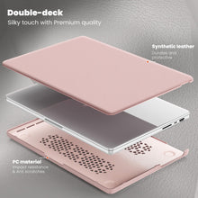 Load image into Gallery viewer, ProElite Case for MacBook Pro 14 inch 2024 2023 2022 2021 Release M3 A2918 A2992 M2 A2779 M1 A2442 Pro Max, Slim Leather Case with Foldable stand, Pink
