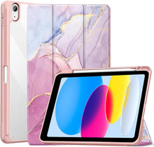 Load image into Gallery viewer, ProElite Case Cover for Apple iPad (A16) 11th/10th Generation (2025/2022), Transparent case Cover with Pencil Holder for iPad 11th/10th Gen 2025/2022, Marble Rose Pink
