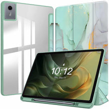 Load image into Gallery viewer, ProElite Cover for Motorola Pad 60 Neo 11 inch 2025, Smart Flip Case Cover for Motorola Pad 60 Neo 11 inch 2025 with Pen Holder, Marble Green [Transparent Back]
