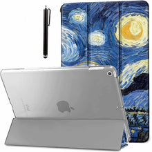 Load image into Gallery viewer, ProElite Smart Trifold Hard Back Flip Stand Case Cover for Apple iPad 9.7 inch 2018/2017 Air 1 Air 2 5th 6th Generation with Stylus Pen- Starry Night
