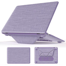 Load image into Gallery viewer, ProElite Case for MacBook Air 13 inch M2 2025/2024 M1 2021 2020 Release A2337/A2179/A1932 Model Touch ID, Fabric Material Hard Shell with Slim TPU Bumper and Fold Kickstand, Purple
