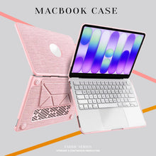 Load image into Gallery viewer, ProElite Case for MacBook Neo 13 inch 2026, Fabric Material Hard Shell with Slim TPU Bumper and Fold Kickstand, Pink
