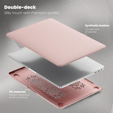 Load image into Gallery viewer, ProElite Case for MacBook Pro 13 inch M2 2024, 2023, 2022-2016 A2338 M1 A2251 A2289 A2159 A1989 A1708 A1706, Slim Leather Case with Foldable stand, Pink
