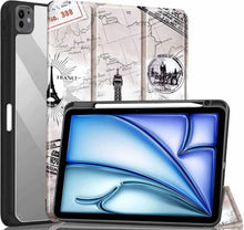 Load image into Gallery viewer, ProElite Case for iPad Air 11 Inch M4/M3/M2 2026/2025/2024, iPad Air 10.9 inch 5th/4th Gen &amp; iPad Pro 11 inch 4th/3rd Gen 2022 case Cover, Transparent Smart Flip Cover with Pencil Holder, Eiffel
