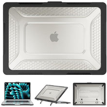 Load image into Gallery viewer, ProElite Case for MacBook Air 15 Case 2023 2024 2025 Release M4 M3 A3114 M2 A2941 with Liquid Retina Display &amp; Touch ID,Heavy Duty Honeycomb Hard Shell with Slim TPU Bumper &amp; Fold Kickstand, Black
