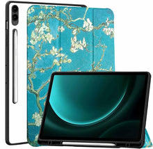 Load image into Gallery viewer, ProElite Cover for Samsung Galaxy Tab S9 FE Plus/S9 Plus/S10+ 12.4 inch Case, Smart Flip Case Cover for Samsung Galaxy Tab S9 FE+/S9 Plus/S10+ 12.4 inch with S Pen Holder, Flowers [Transparent Back]
