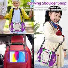 Load image into Gallery viewer, ProElite Tough Kids case Cover for Apple iPad (A16) 11th/10th Gen (2025/2022) with Rotating Kickstand and Shoulder Strap, Purple
