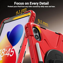 Load image into Gallery viewer, ProElite for Xiaomi Redmi Pad 2 Pro 12.1 inch Case, Rugged 3 Layer Armor case Cover for Xiaomi Redmi Pad 2 Pro 12.1 inch Case with Hand Grip and Rotating Kickstand with Shoulder Strap, Red
