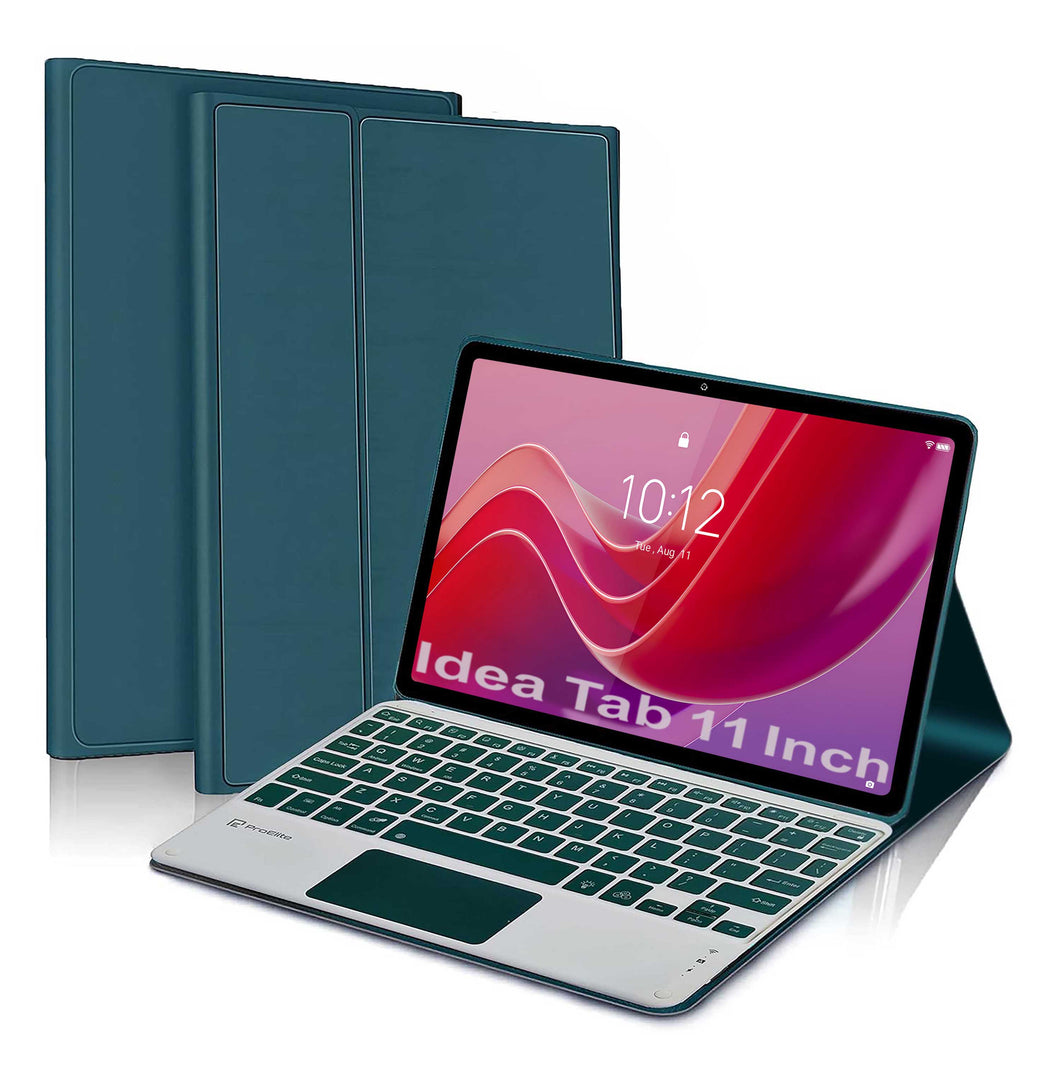 ProElite TouchPad Keyboard case for Lenovo idea Tab 11 inch 2025, Magnetic Detachable Wireless Bluetooth TouchPad Keyboard idea Tab 11 inch (Built-in 7-Colors Backlit), Dark Green
