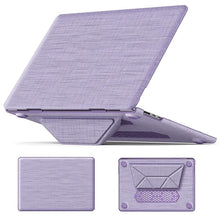 Load image into Gallery viewer, ProElite Case for MacBook Air 15 Case 2023 2024 2025 Release M4 M3 A3114 M2 A2941 with Touch ID, Fabric Material Hard Shell with Slim TPU Bumper and Fold Kickstand, Purple
