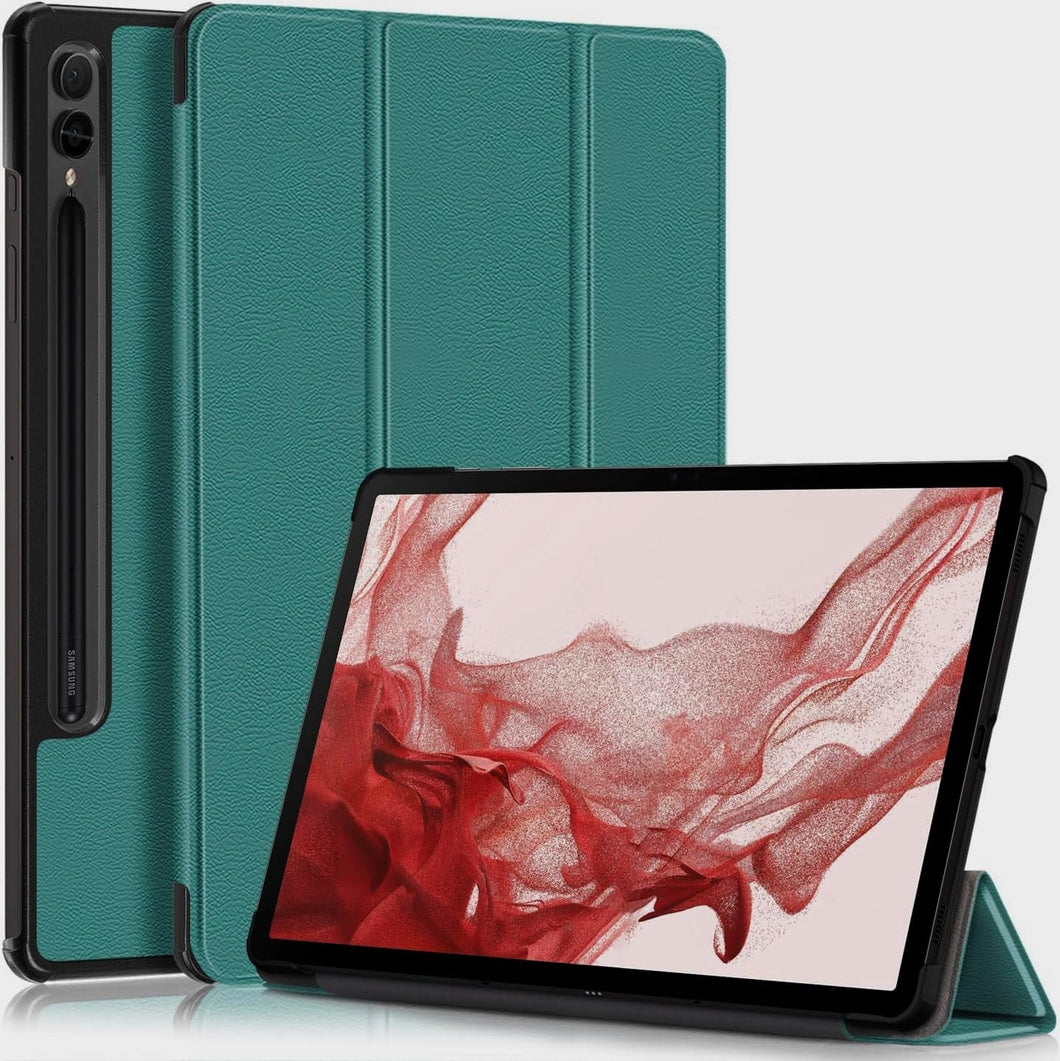 ProElite Cover for Samsung Galaxy Tab S9 FE+/S9 Plus/S10+ 12.4 inch Case, Smart Trifold Flip case Cover for Galaxy Tab S9 FE Plus/S9 Plus/S10+ 12.4 inch Support S Pen Magnetic Attachment, Dark Green