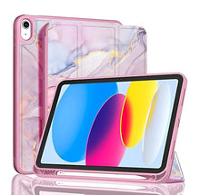 Load image into Gallery viewer, ProElite Smart Case for iPad (A16) 11th/10th Generation (2025/2022) [Auto Sleep/Wake Cover] [Left Side Pencil Holder] [Soft Flexible Case] Recoil Series - Marble Pink
