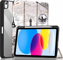 Load image into Gallery viewer, ProElite Case Cover for Apple iPad (A16) 11th/10th Generation (2025/2022), Transparent case Cover with Pencil Holder for iPad 11th/10th Gen 2025/2022, Eiffel
