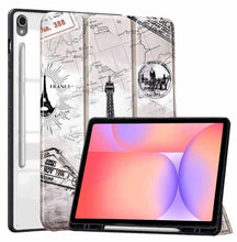 Load image into Gallery viewer, ProElite Cover for Samsung Galaxy Tab S10 Lite 10.9"/ Tab S9 FE 10.9 inch/Tab S10 FE/Tab S9 11" Cover Case, Smart Flip Case Cover with S Pen Holder, Eiffel [Transparent Back]
