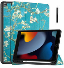 Load image into Gallery viewer, ProElite Smart Case for iPad 10.2 inch 2021 9th/8th/7th Gen [Auto Sleep/Wake Cover] [Pencil Holder] [Soft Flexible Case] Recoil Series - Flowers with Stylus Pen
