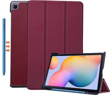 Load image into Gallery viewer, ProElite Smart Flip case Cover for Samsung Galaxy Tab S6 Lite 10.4 Inch 2022 SM-P610/P615 with S Pen Holder Also Supports S Pen Magnetic Attachment, Wine Red
