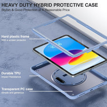 Load image into Gallery viewer, ProElite Cover for iPad (A16) 11th/10th Gen (2025/2022) Case, Rugged Shockproof Armor case for iPad 11th/10th Gen with Hand Grip and Rotating Kickstand (Transparent Back) with Should Strap, Lavender
