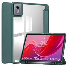Load image into Gallery viewer, ProElite Cover for Lenovo idea Tab 11 inch 2025, Smart Flip Case Cover for Lenovo idea Tab 11 inch 2025 with Pen Holder, Dark Green [Transparent Back]
