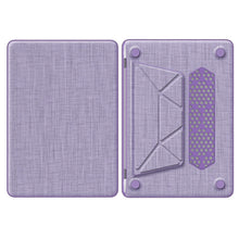Load image into Gallery viewer, ProElite Case for MacBook Air 13 inch M2 2025/2024 M1 2021 2020 Release A2337/A2179/A1932 Model Touch ID, Fabric Material Hard Shell with Slim TPU Bumper and Fold Kickstand, Purple
