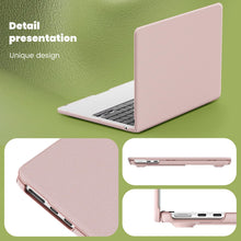 Load image into Gallery viewer, ProElite Case for MacBook Air 13.6 inch Case 2022 2023 2024 2025 Release M4/M3 A3113 M2 A2681 with Touch ID, Slim Leather case with Foldable Stand, Pink
