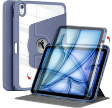 Load image into Gallery viewer, ProElite for iPad Air 11 inch M4/M3/M2, Air 5th/4th Gen 10.9" &amp; Pro 11 inch 2022 4th/3rd Gen case Cover, 360 Degree Rotatable Smart Flip Cover Transparent Back with Pencil Holder, Lavender
